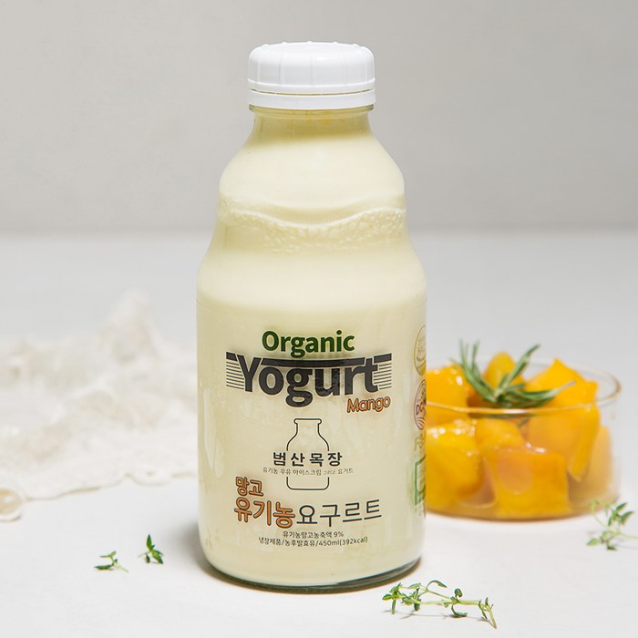 범산목장 유기가공식품인증 망고 요구르트, 450ml, 1개 대표 이미지 - 수제 요거트 추천