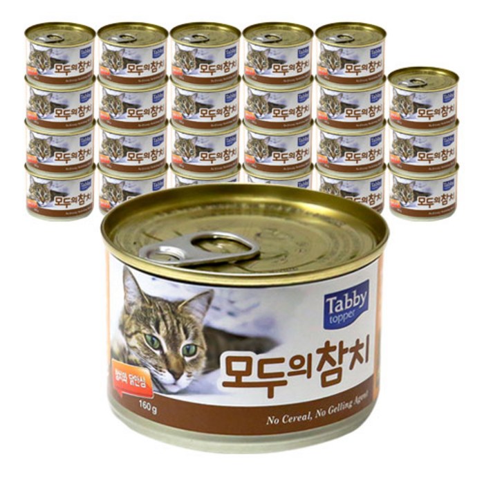테비 모두의참치 고양이캔 참치 160g, 참치 닭안심 혼합맛, 24개 테비 모두의참치 고양이캔 참치 160g, 참치 닭안심 혼합맛, 24개