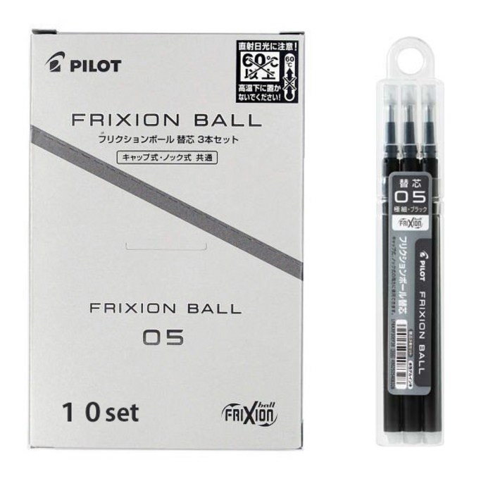 프릭션 노크볼펜용 리필심 0.5mm 3p, 블랙, 10개 대표 이미지 - 파이롯트 프릭션 추천