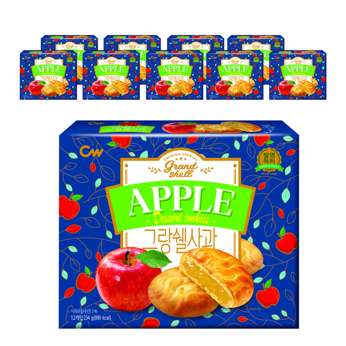 청우식품 그랑쉘 사과 쿠키, 234g, 10개 대표 이미지 - 청우식품 과자 추천