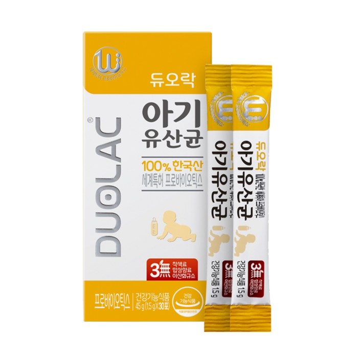 듀오락 아기 유산균 프로바이오틱스, 1.5g, 30개 대표 이미지 - 듀오락 유산균 추천