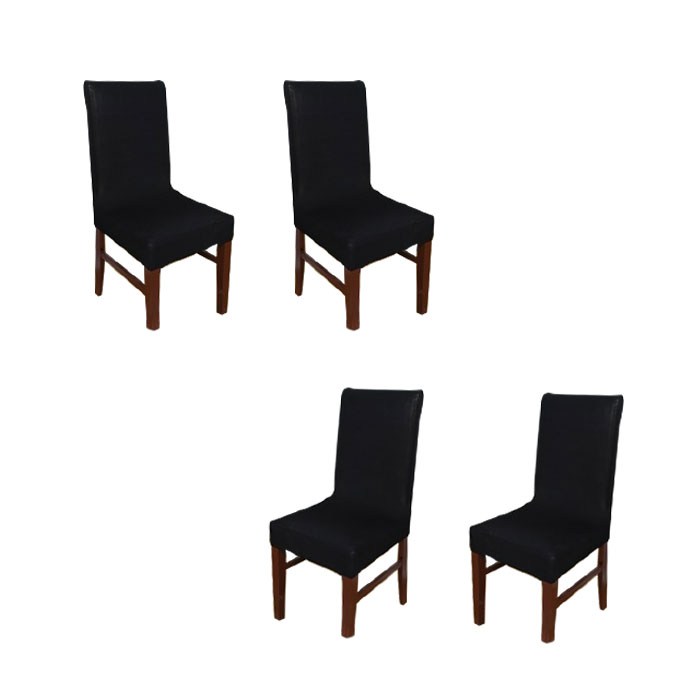 아리코 식탁 의자 커버 4p, 블랙