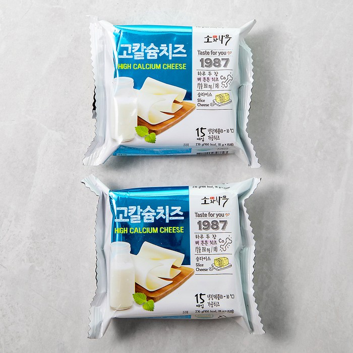 소와나무 고칼슘치즈 15매입, 270g, 2개 대표 이미지 - 슬라이스 치즈 추천