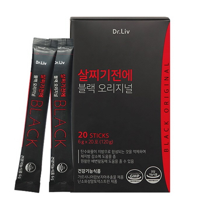 닥터리브 살찌기전에 블랙 오리지널 가르니시아, 6g, 20개 대표 이미지 - 다이어트 커피 추천