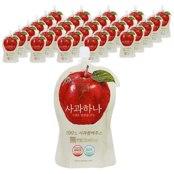 산지애 사과하나 원액주스, 120ml, 30개 대표 이미지 - 사과주스 추천