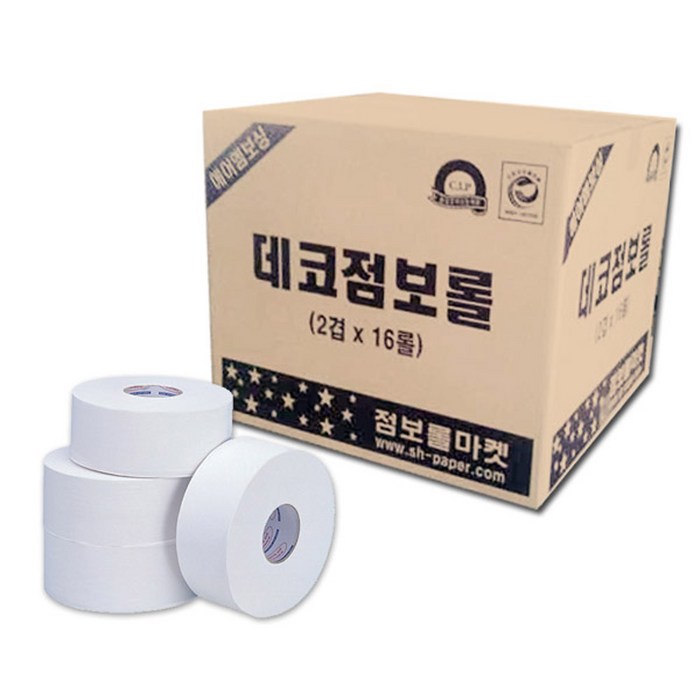 땡큐 데코 2겹 절약형 엠보싱 점보롤 화장지, 16롤, 1팩 대표 이미지 - 점보롤 화장지 추천