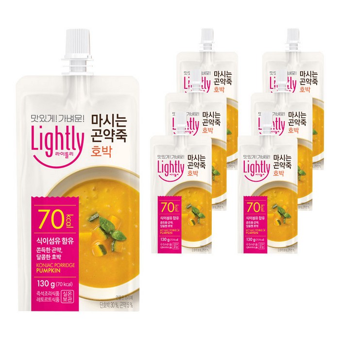 청정원 라이틀리 마시는 곤약죽 호박, 130g, 7개 대표 이미지 - 호박죽 맛있는 거 추천