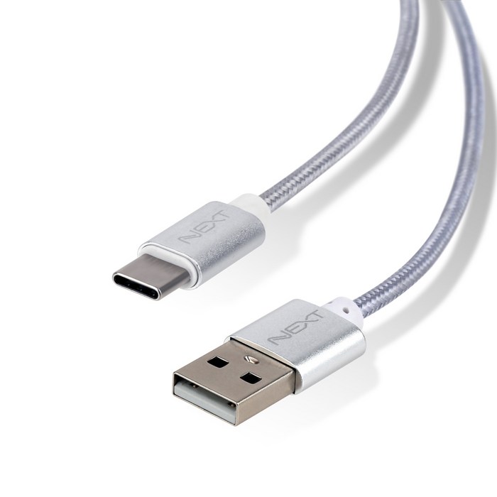 넥스트 USB to 타입C 고속충전 데이터 케이블 30cm NEXT-1532C, 0.3m, 실버, 1개 대표 이미지 - 집 데이트 추천