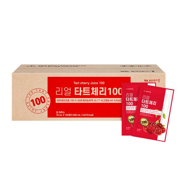 비타민마을 리얼 타트체리주스 100, 70ml, 100개 대표 이미지 - 타트체리 원액 추천