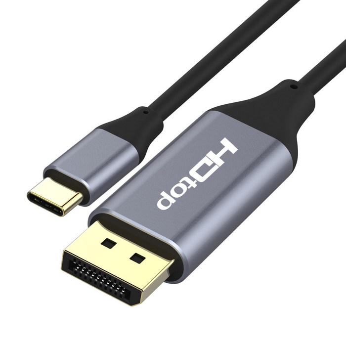 에이치디탑 USB C타입 TO DP 4K 60Hz 컨버터 케이블 1.8m HT-3C002, 혼합색상 대표 이미지 - DP to HDMI 케이블 추천