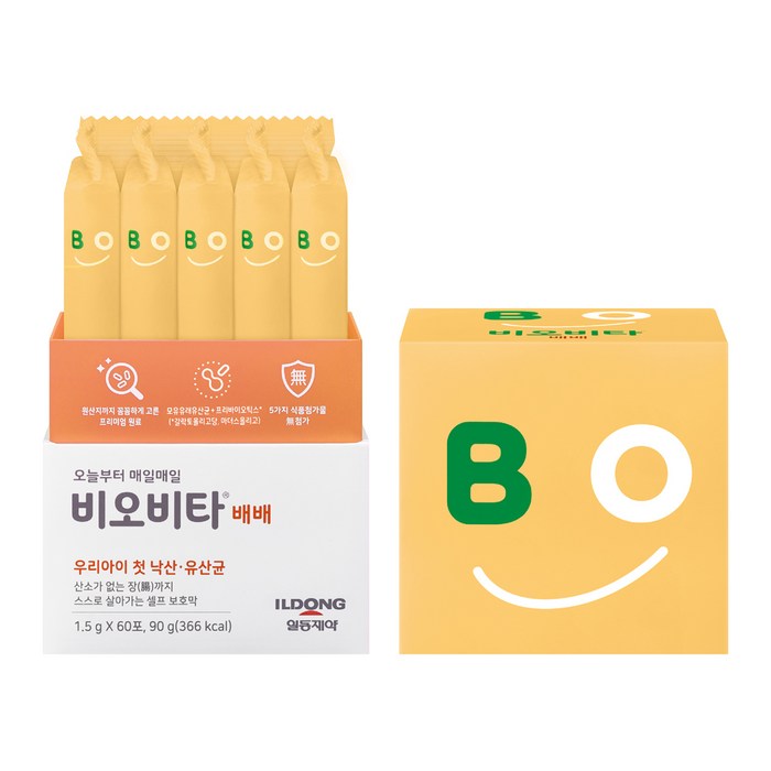 비오비타 배배 유아 낙산균 유산균 분말 스틱, 1.5g, 60개 대표 이미지 - 일동제약 추천