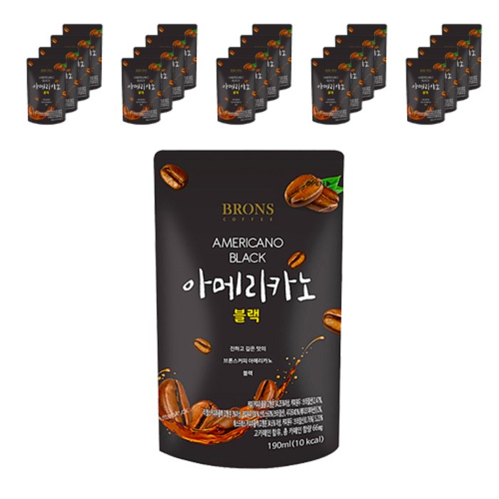 브론스 아메리카노 블랙, 190ml, 50개 대표 이미지 - 아이스 아메리카노 추천