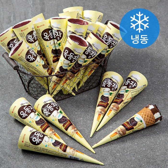 롯데제과 옥동자콘 아이스크림 (냉동), 160ml, 24개입