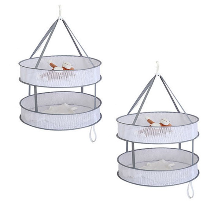 아리코 접이식 빨래 건조 좁은망 원형라운드 2단 S 48 x 12 x 12 cm, 1개입, 2개 대표 이미지 - 건조망 추천