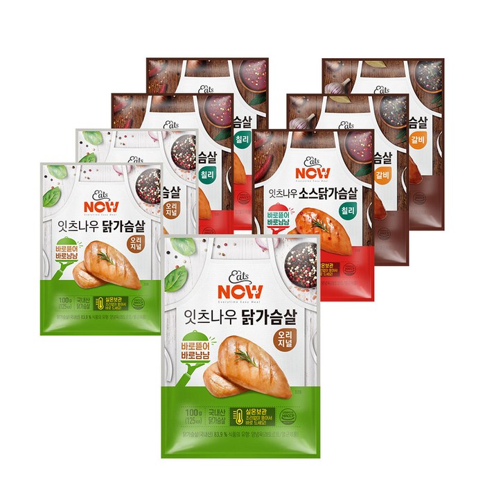 잇츠나우 상온 닭가슴살 오리지널 100g x 3p + 칠리 110g x 3p + 갈비 110g x 2p 세트, 1세트 대표 이미지 - 랭킹닭컴 추천