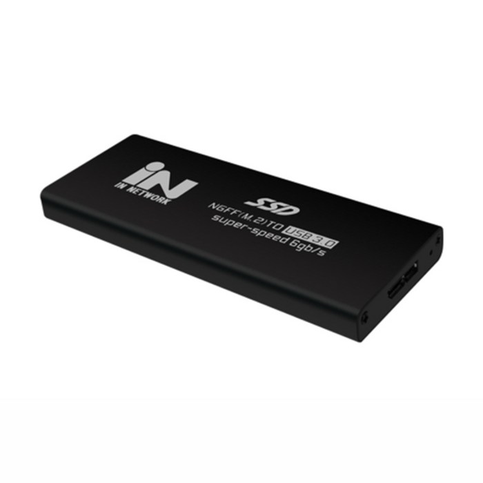 인네트워크 USB3.0 NGFF M.2 SSD 외장하드 케이스 IN-SSDM2BK 블랙 대표 이미지 - 외장SSD 추천