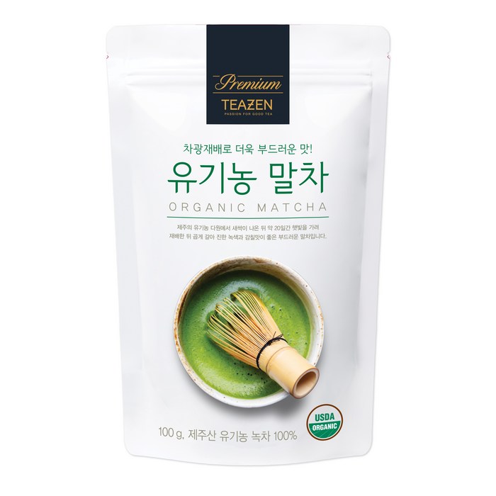 티젠 유기농 말차분말, 100g, 1개 대표 이미지 - 녹차가루 추천