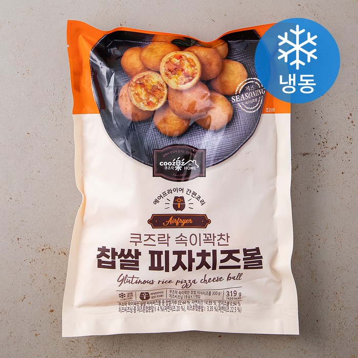 쿠즈락앳홈 찹쌀 피자치즈볼 (냉동), 319g, 1팩 대표 이미지 - 냉동 치즈스틱 추천