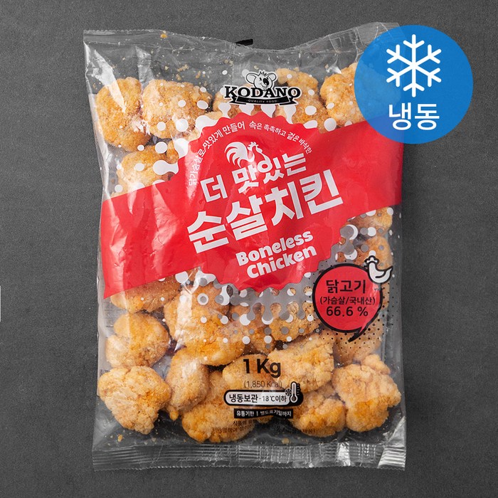 코다노 더 맛있는 순살치킨 (냉동), 1kg, 1개 대표 이미지 - 순살 치킨 추천