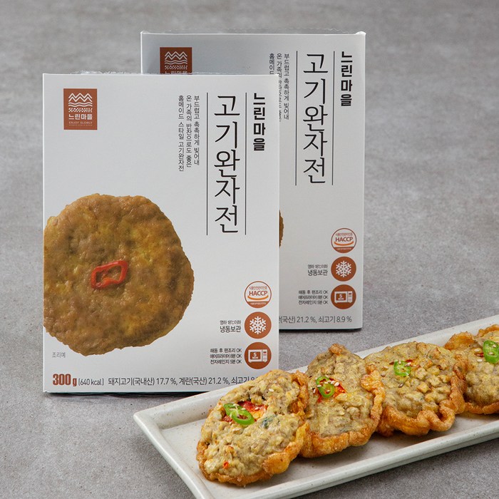 느린마을 고기완자전 (냉동), 300g, 2팩 대표 이미지 - 느린마을 막걸리 안주 추천
