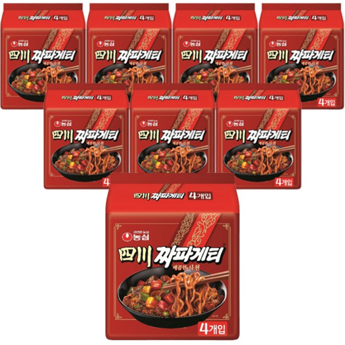 농심 사천 짜파게티 4p, 548g, 8개 대표 이미지 - 문재앙 짜장면 추천