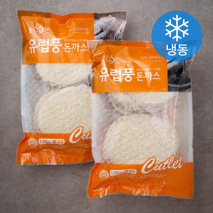 굿프랜즈 유럽풍 돈까스 (냉동), 1350g, 2개 대표 이미지 - 경양식 돈까스 추천