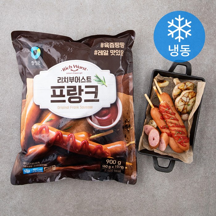 청정원 리치부어스트 프랑크 (냉동), 900g, 1개 대표 이미지 - 부어스트 소시지 추천