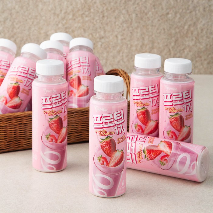 잠바주스 프로틴 스무디 스트로베리 17g, 250ml, 12개입 대표 이미지 - 바나나맛 프로틴 추천