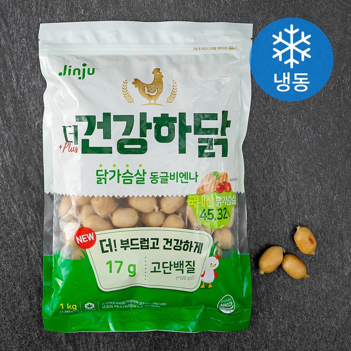 진주햄 더 건강하닭 닭가슴살 동글비엔나 (냉동), 1000g, 1개 대표 이미지 - 식단 추천