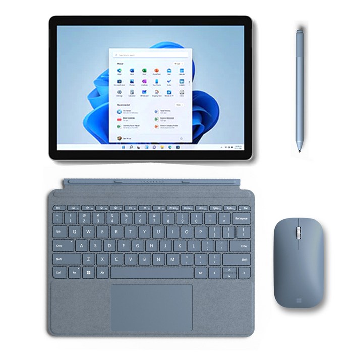 마이크로소프트 Surface Go3 10.5 + 타입커버, 플래티넘(노트북), 아이스블루(커버), P6500Y, 64GB, 4GB, WIN11 Home, 8V6-00010 대표 이미지 - 마이크로소프트 서피스 고3 추천
