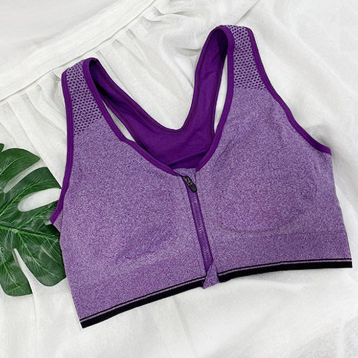 미퓨어 앞지퍼 요가 필라테스 통기성 빅사이즈 스포츠 브라 대표 이미지 - 바디플레이 추천