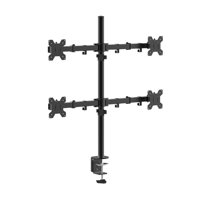 엘디엘마운트 데스크형 클램프 홀타입 겸용 관절형 쿼드 모니터암 APL-C048, 블랙, 1개 대표 이미지 - 고중량 모니터암 추천