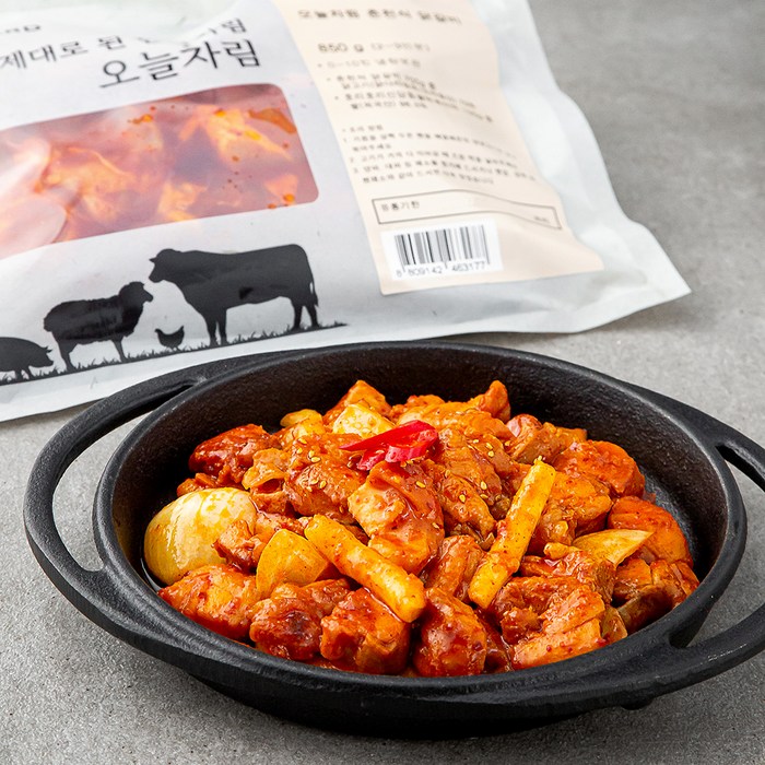 미트스탠다드 오늘차림 춘천식 닭갈비 양념육 700g + 떡 150g, 1세트 대표 이미지 - 닭갈비 추천