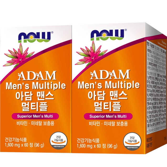 나우푸드 아담 맨스 멀티비타민 96g, 60정, 2개 대표 이미지 - 남성 비타민 추천