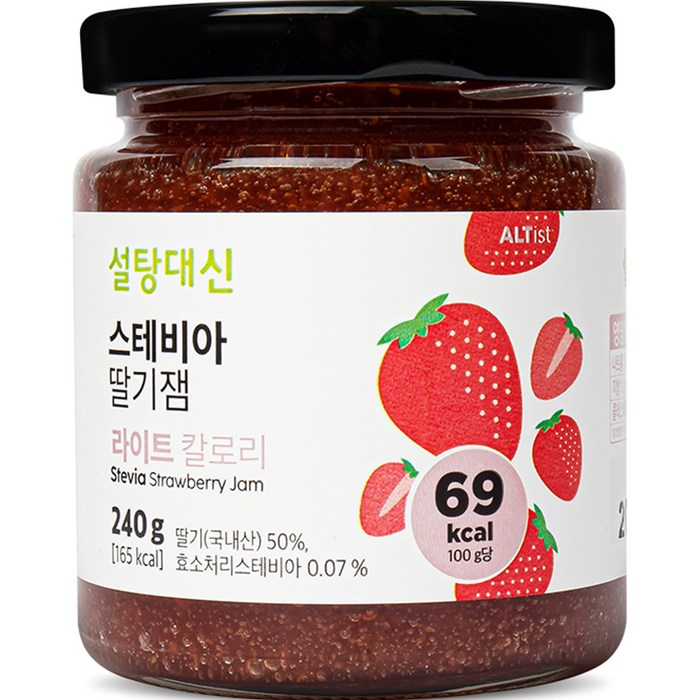 알티스트 설탕대신 스테비아 딸기잼, 1개, 240g 대표 이미지 - 알룰로오스 추천