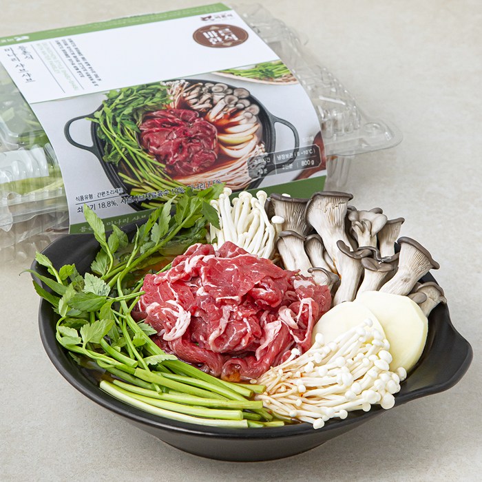 바른식 등촌식 얼큰 미나리 샤브샤브 (냉장), 1개, 800g 대표 이미지 - 버섯전골 추천