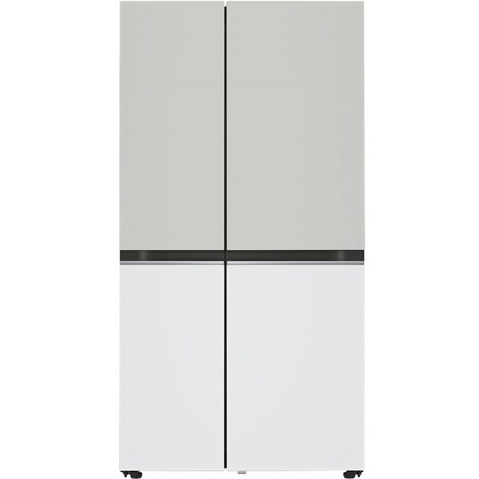 LG전자 디오스 오브제컬렉션 양문형 냉장고 메탈 방문설치, 그레이(상단), 화이트(하단), S634MGW12Q 대표 이미지 - 양문형 냉장고 추천