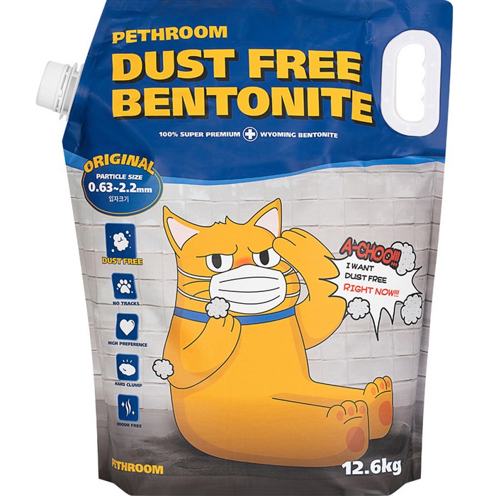 페스룸 고양이 더스트프리 벤토나이트 모래, 12.6kg, 1개 대표 이미지 - 화장실 모래 추천