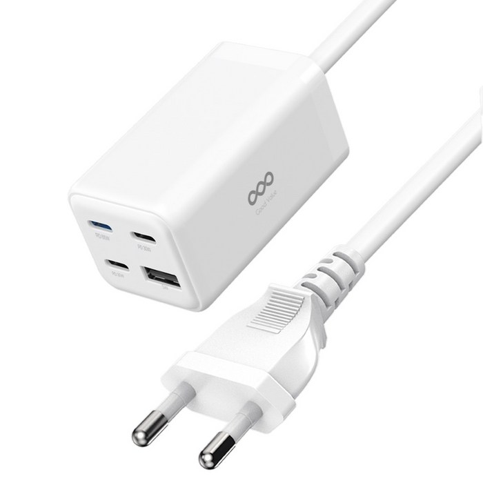 굿밸류 GaN 65W 4포트 초고속 유선 멀티 충전기, 화이트, 1개