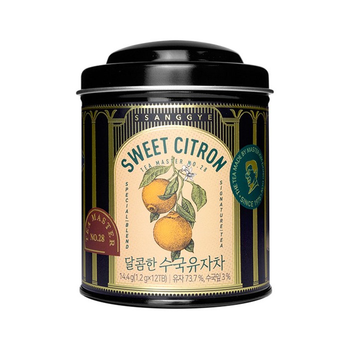 쌍계명차 티 마스터 캔 달콤한 수국유자차, 1.2g, 12개 대표 이미지 - 쌍계명차 추천