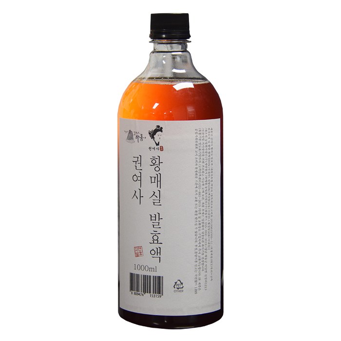 하동권여사 3년숙성 황매실 발효액, 1개, 1000ml 대표 이미지 - 매실청 추천