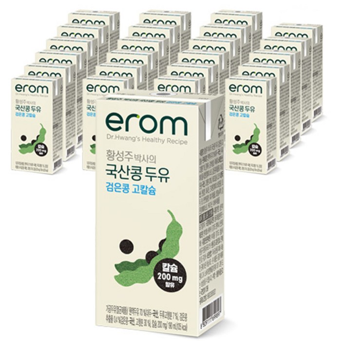 이롬 황성주 국산콩 두유 검은콩 고칼슘, 190ml, 24개 대표 이미지 - 아침 식사 추천