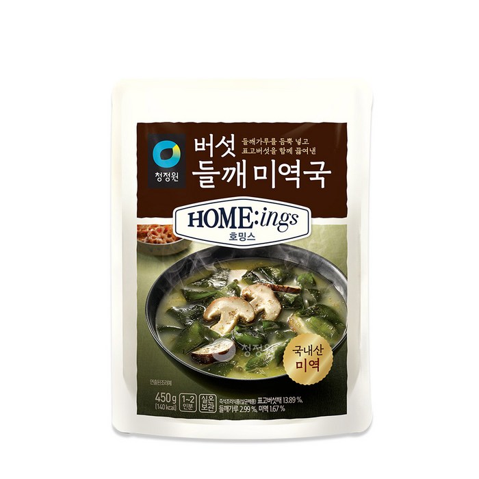 청정원 호밍스 버섯 들깨 미역국, 450g, 1개 대표 이미지 - 미역국 추천