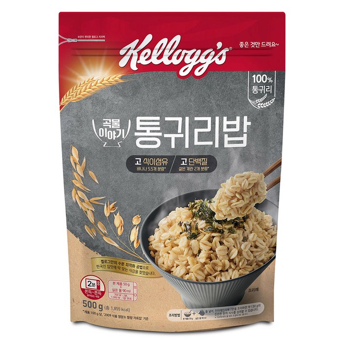 켈로그 통귀리밥, 500g, 1개 대표 이미지 - 마늘바게트 추천