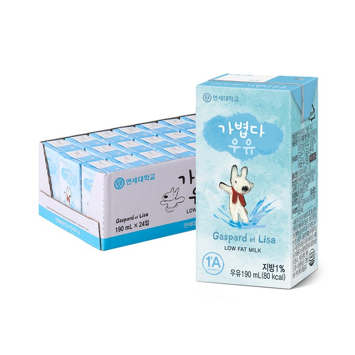 연세우유 가볍다 우유, 190ml, 24팩 대표 이미지 - 저지방 우유 추천