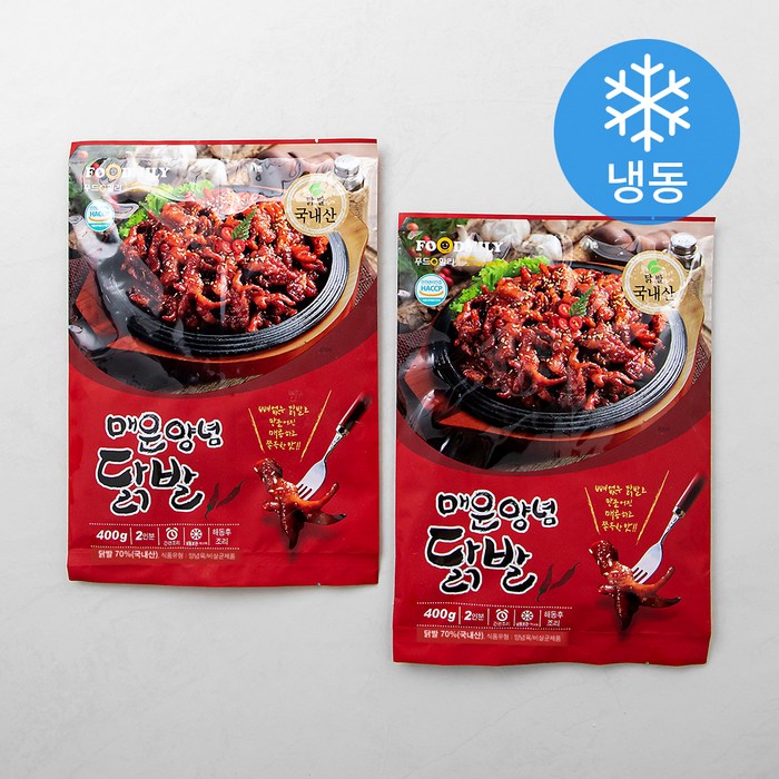 푸드밀리 매운양념닭발 (냉동), 400g, 2개 대표 이미지 - 무뼈 닭발 추천