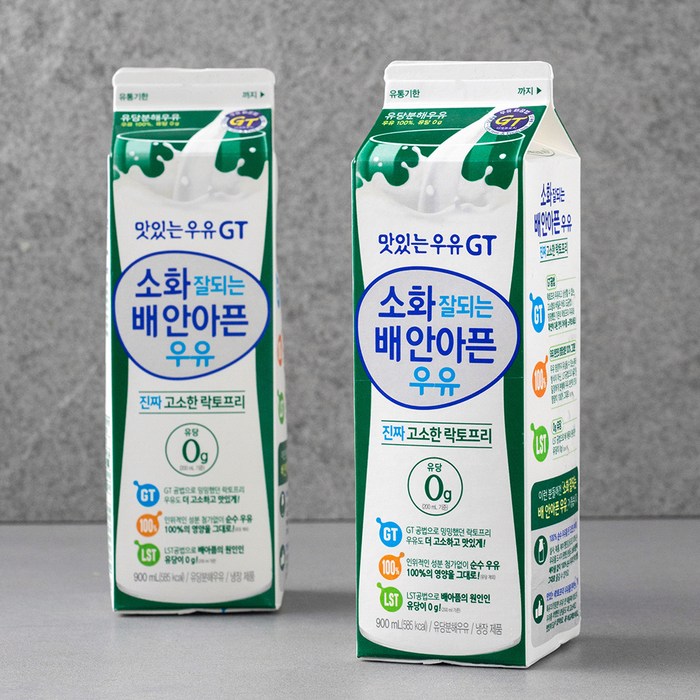 남양유업 맛있는우유GT 소화가 잘되는 고소한 락토프리, 900ml, 2개 대표 이미지 - 저탄고지 식품 추천