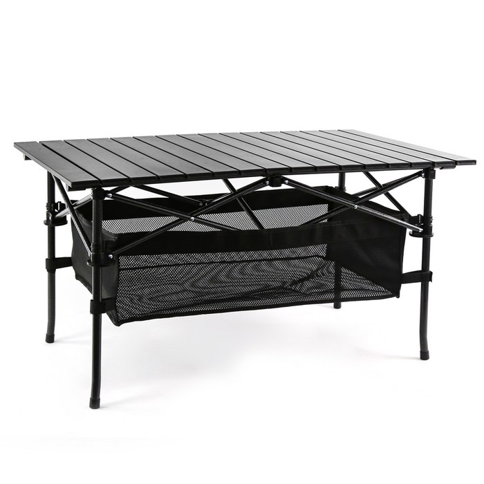 코멧 알루미늄 접이식 캠핑 테이블 대형 블랙, 블랙