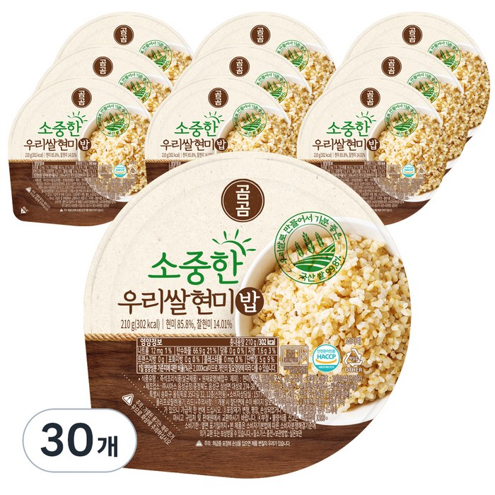 곰곰 소중한 우리쌀 현미밥, 210g, 30개 대표 이미지 - 저칼로리 음식 추천