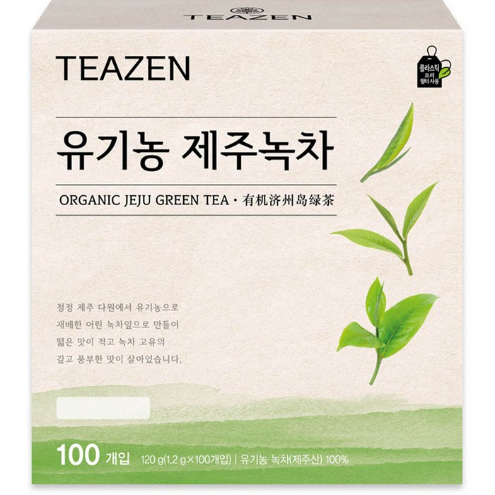 티젠 제주 녹차, 1.2g, 100개입, 1개 대표 이미지 - 국산차 추천